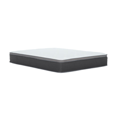 10" Full Size Hybrid Mattress In A Box, Gel Memory Foam Mattress Top With Pocket Coil Base - Gray / White Daily Nest