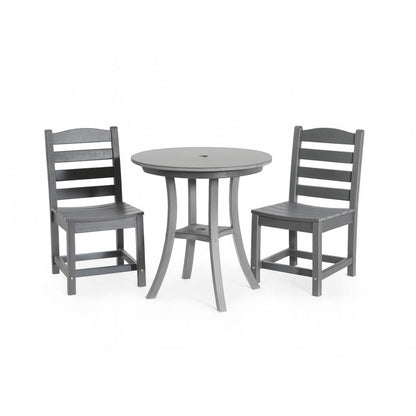 3 Piece Outdoor Dining Set, Round Patio Table With 2 Armless Chairs Home Essentials