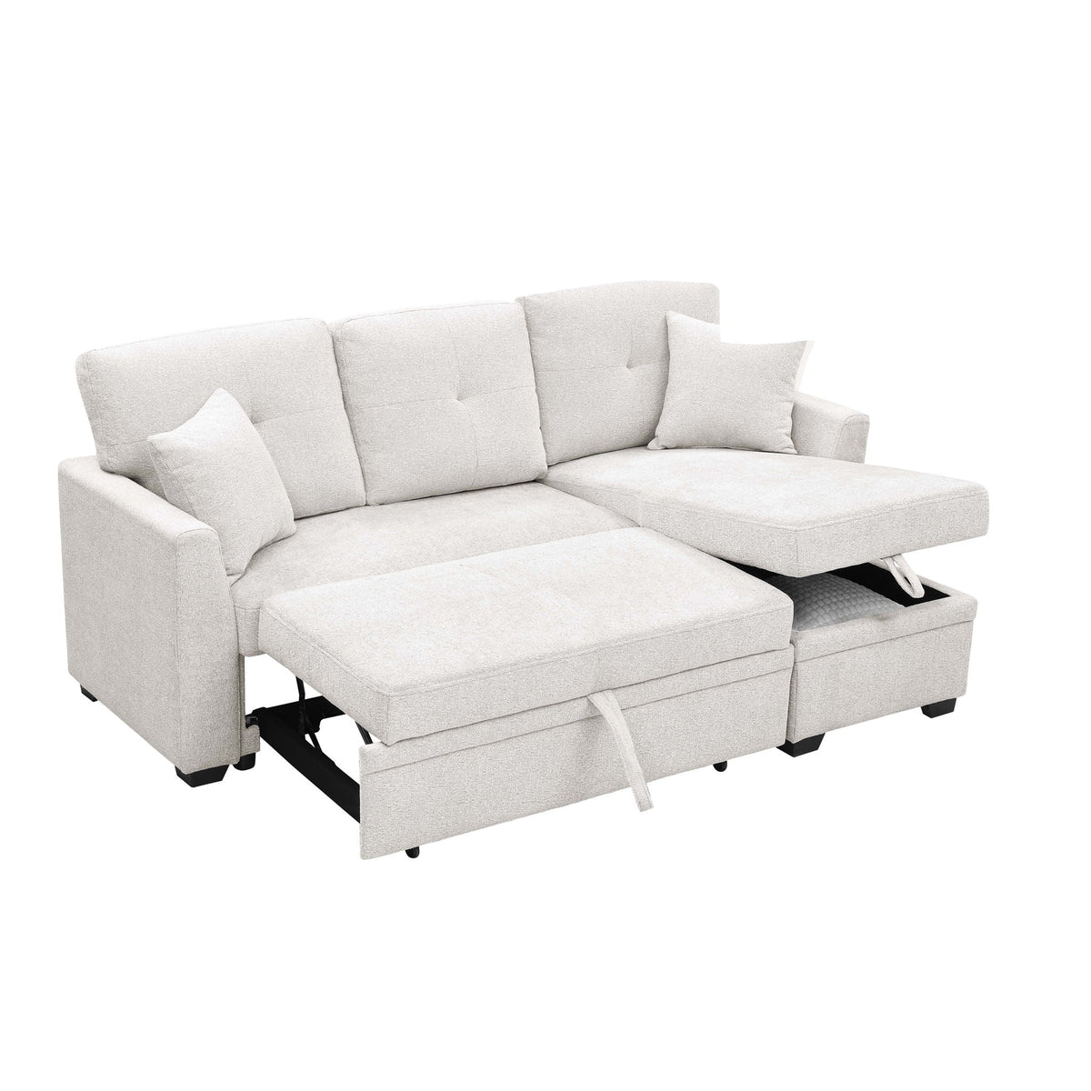 Upholstered Sectional & Pull Out Bed And Chaise Storage Home Essentials
