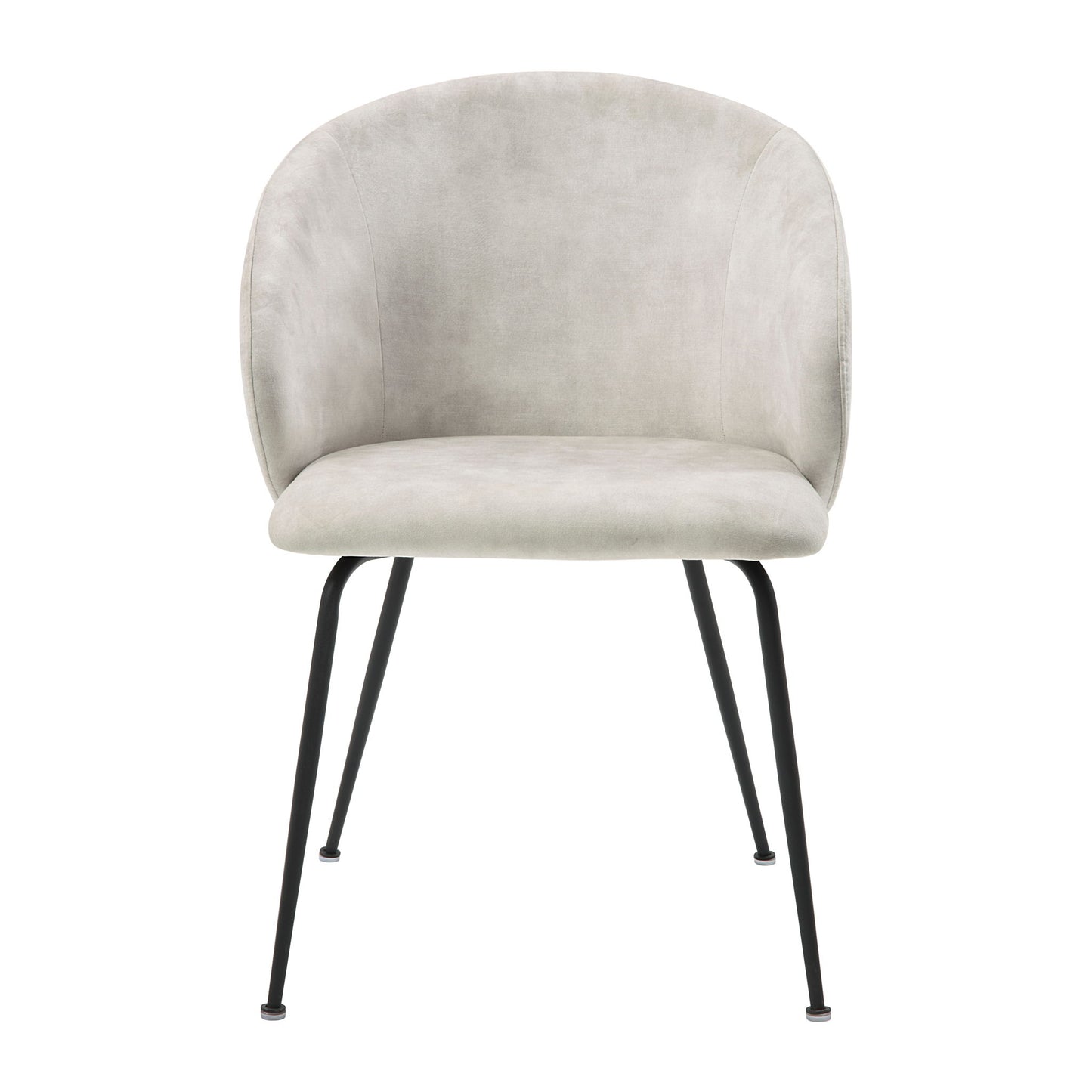 Velvet Upholstery Side Chairs 2 Piece Set With Metal Legs Modern Home Furniture - Beige Home Essentials