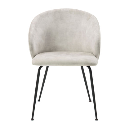 Velvet Upholstery Side Chairs 2 Piece Set With Metal Legs Modern Home Furniture - Beige Home Essentials