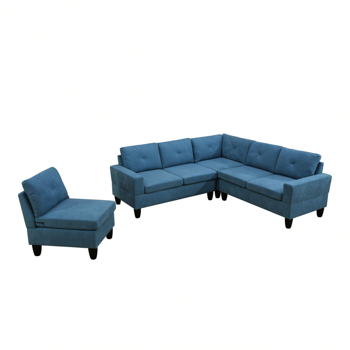 Modular L - Shaped Sectional Sofa 6 Seater 4 Piece Couch With Chaise Home Essentials