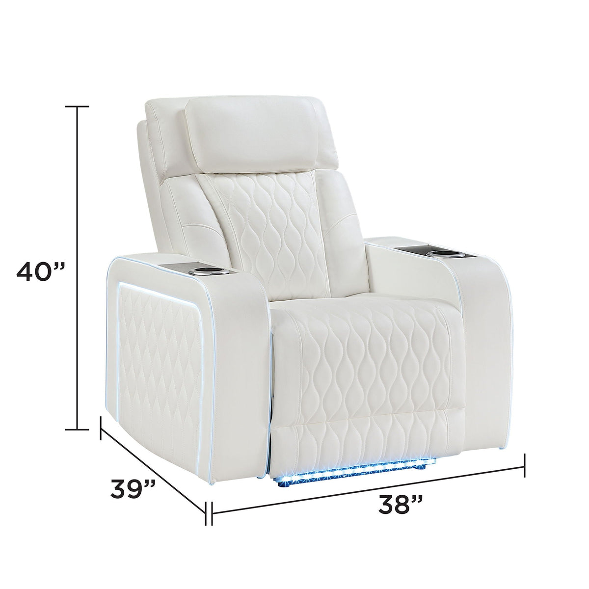 Electra - Power Recliner With Power Headrest, Massage, LED Lighting And USB Control Matrix Furniture Group