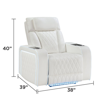 Electra - Power Recliner With Power Headrest, Massage, LED Lighting And USB Control Matrix Furniture Group