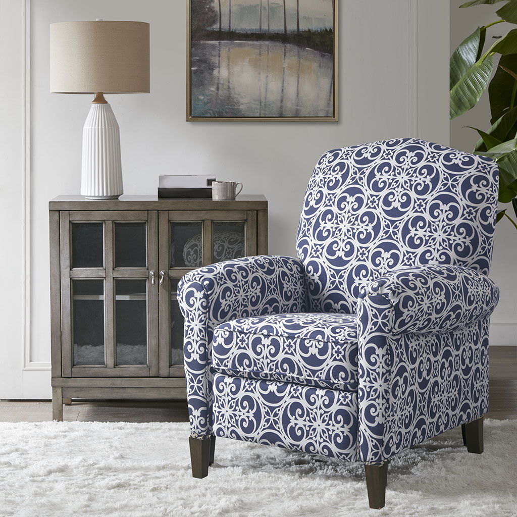 Kirby - Push Back Recliner - Navy Multi