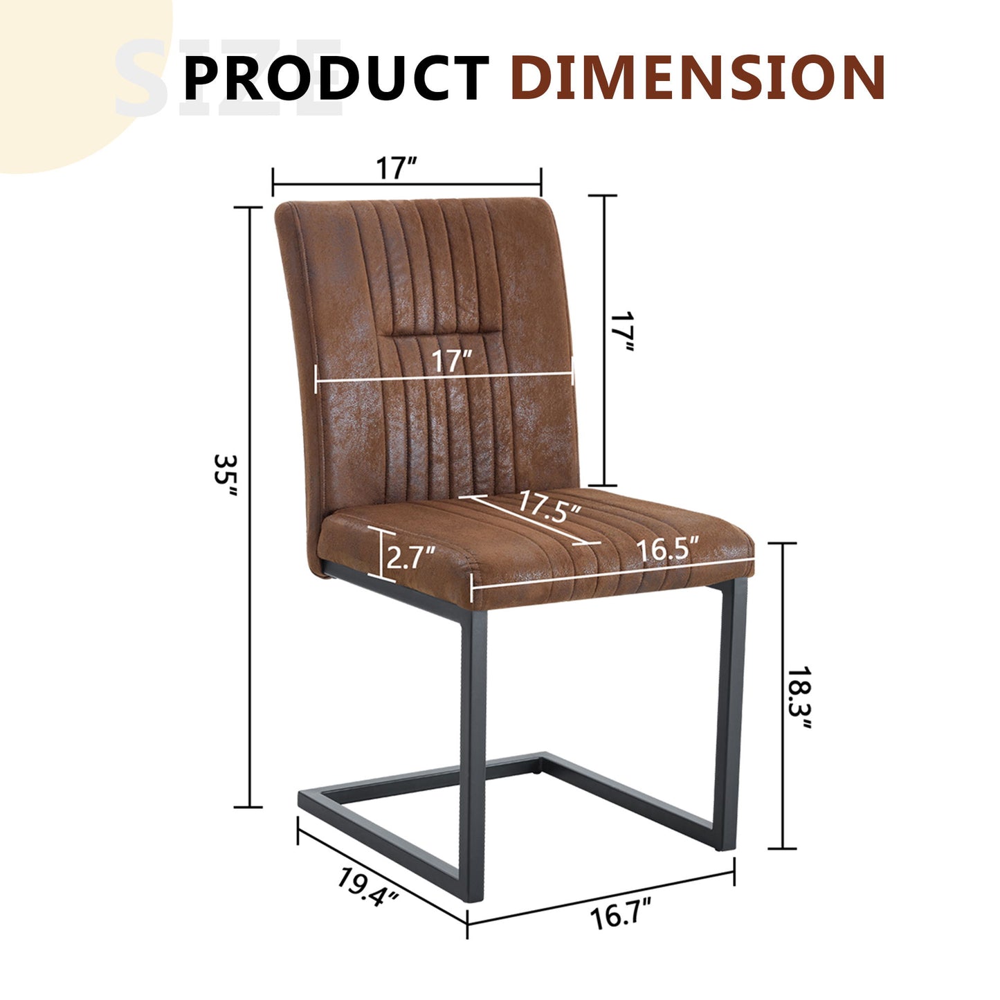 Ergonomic Technology Fabric Dining Chairs With Black Metal Legs, Comfortably Simple Design, (Set of 4) - Brown Home Essentials