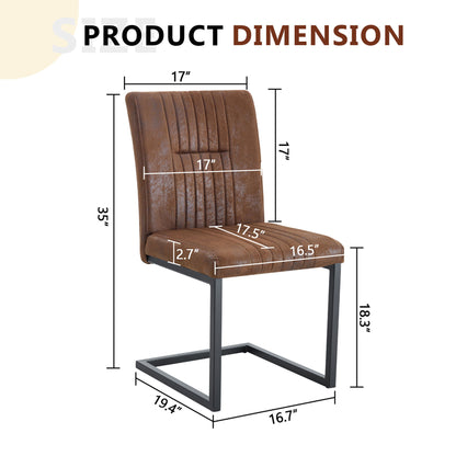 Ergonomic Technology Fabric Dining Chairs With Black Metal Legs, Comfortably Simple Design, (Set of 4) - Brown Home Essentials