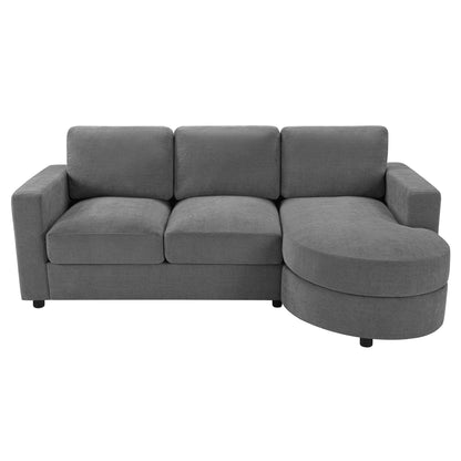 Modern L-Shaped Sectional Sofa With Curved Chaise, USB Ports, And Side Storage Pockets Hearth and Haven