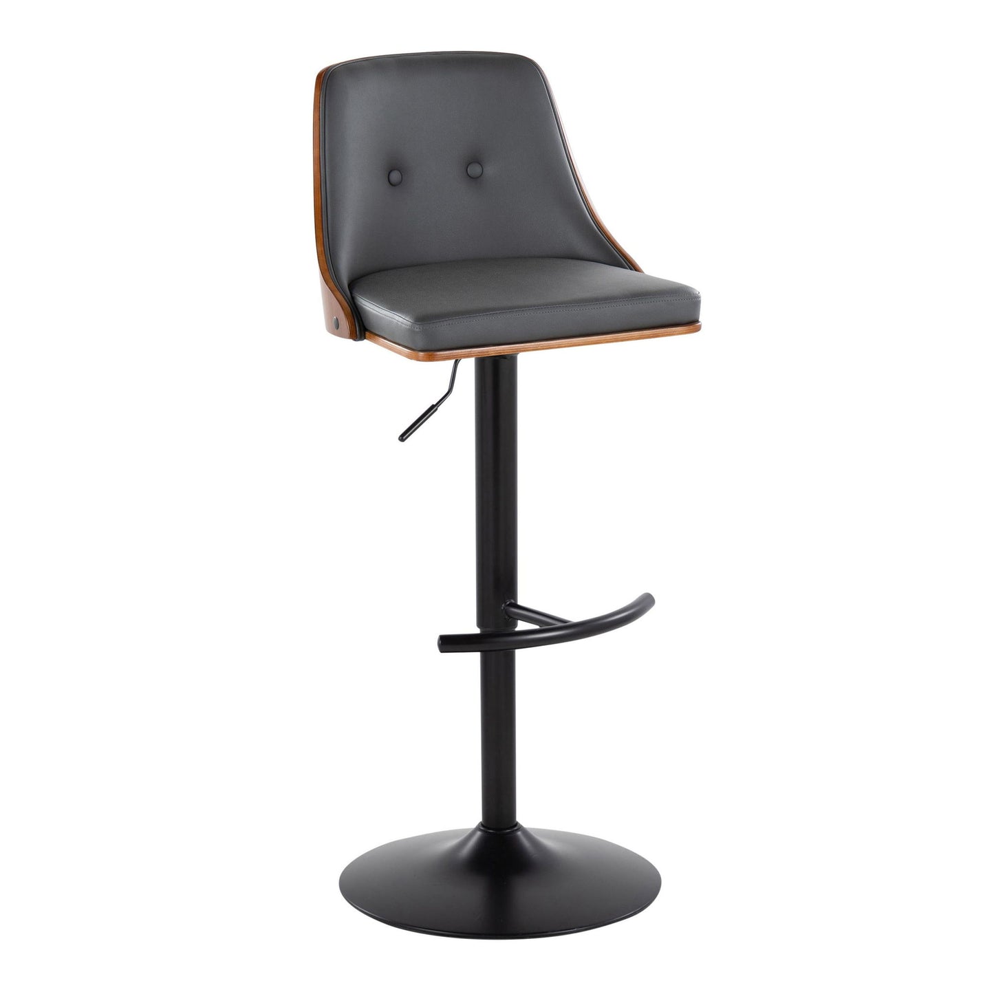 Gianna - Mid Century Modern Adjustable Barstool, Swivel With Rounded T Footrest (Set of 2) Lumi Source