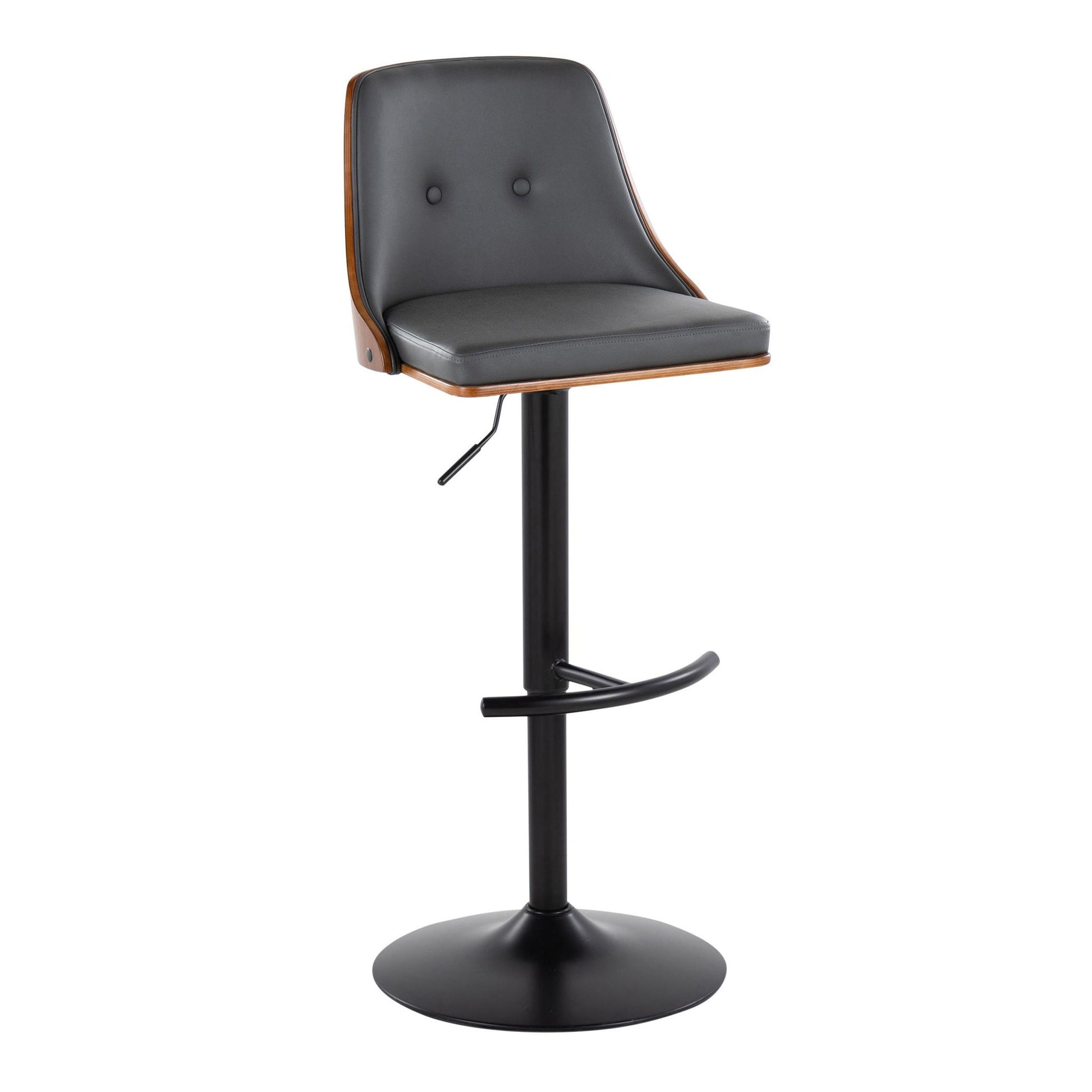 Gianna - Mid Century Modern Adjustable Barstool, Swivel With Rounded T Footrest (Set of 2) Lumi Source