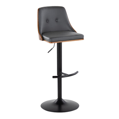 Gianna - Mid Century Modern Adjustable Barstool, Swivel With Rounded T Footrest (Set of 2) Lumi Source