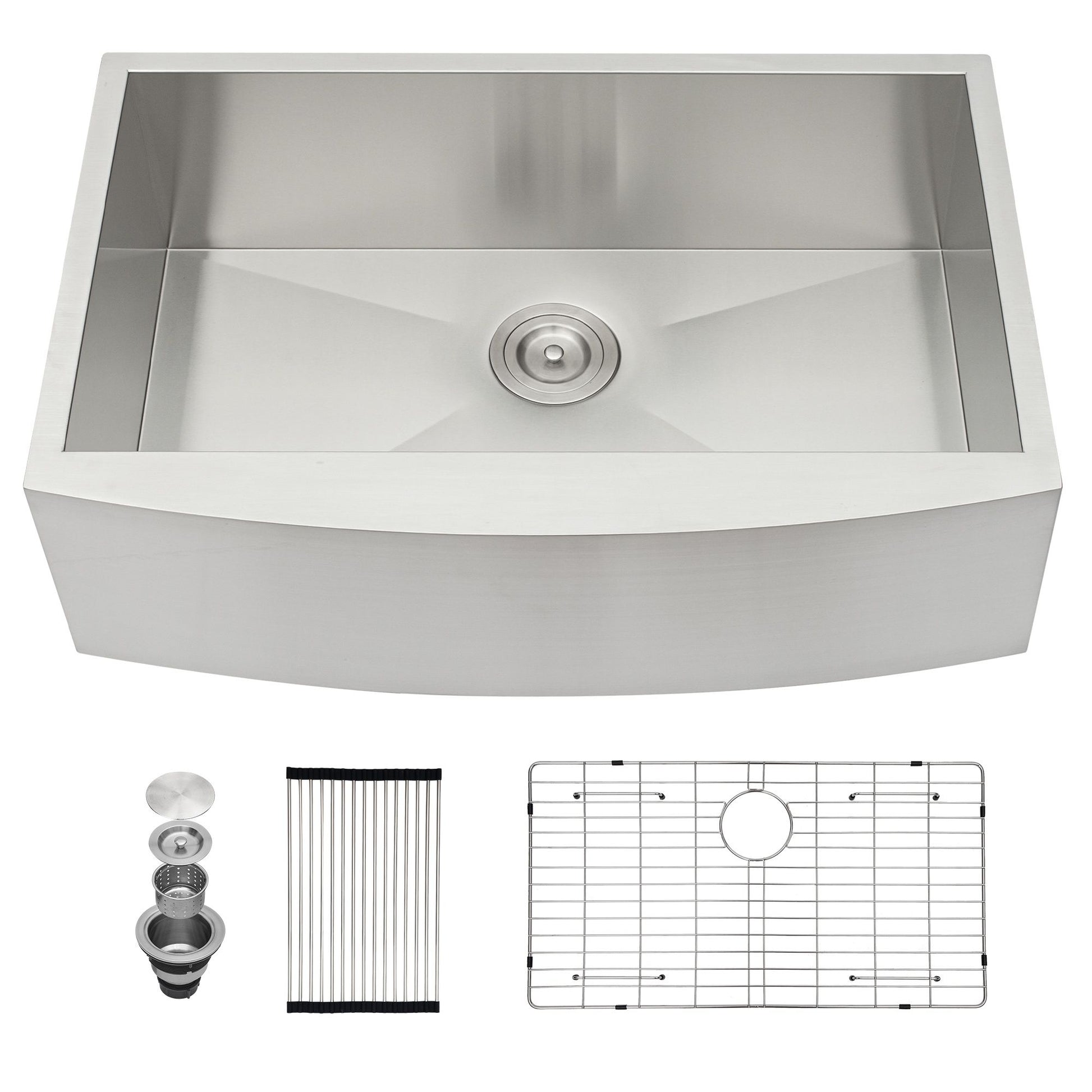 Farmhouse 36" Kitchen Sink Stainless Steel Apron Front - Brushed Nickel Daily Nest