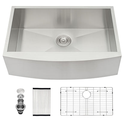 Farmhouse 36" Kitchen Sink Stainless Steel Apron Front - Brushed Nickel Daily Nest