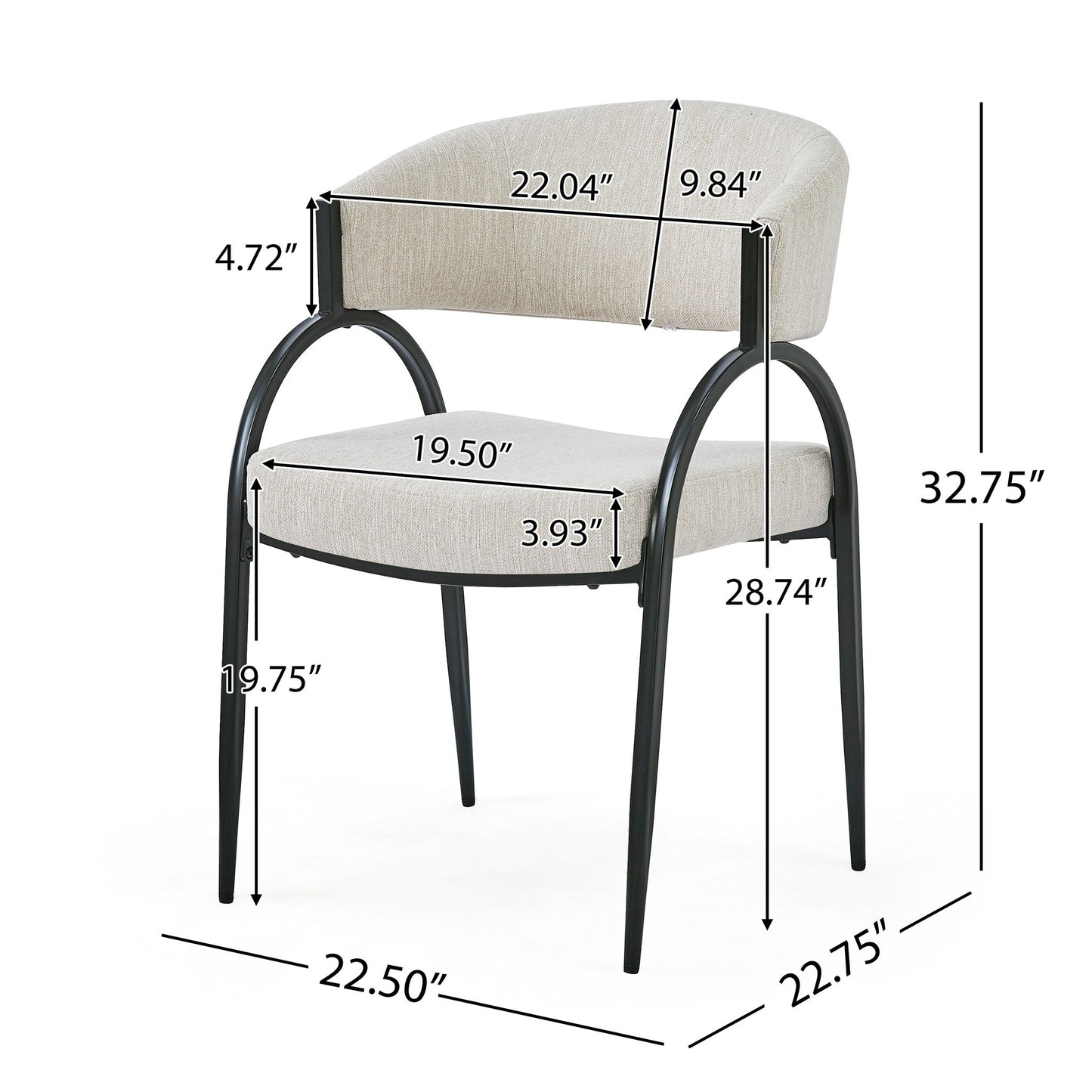 Contemporary Upholstered Dining Chairs With Metal Legs (Set of 2) Noble House