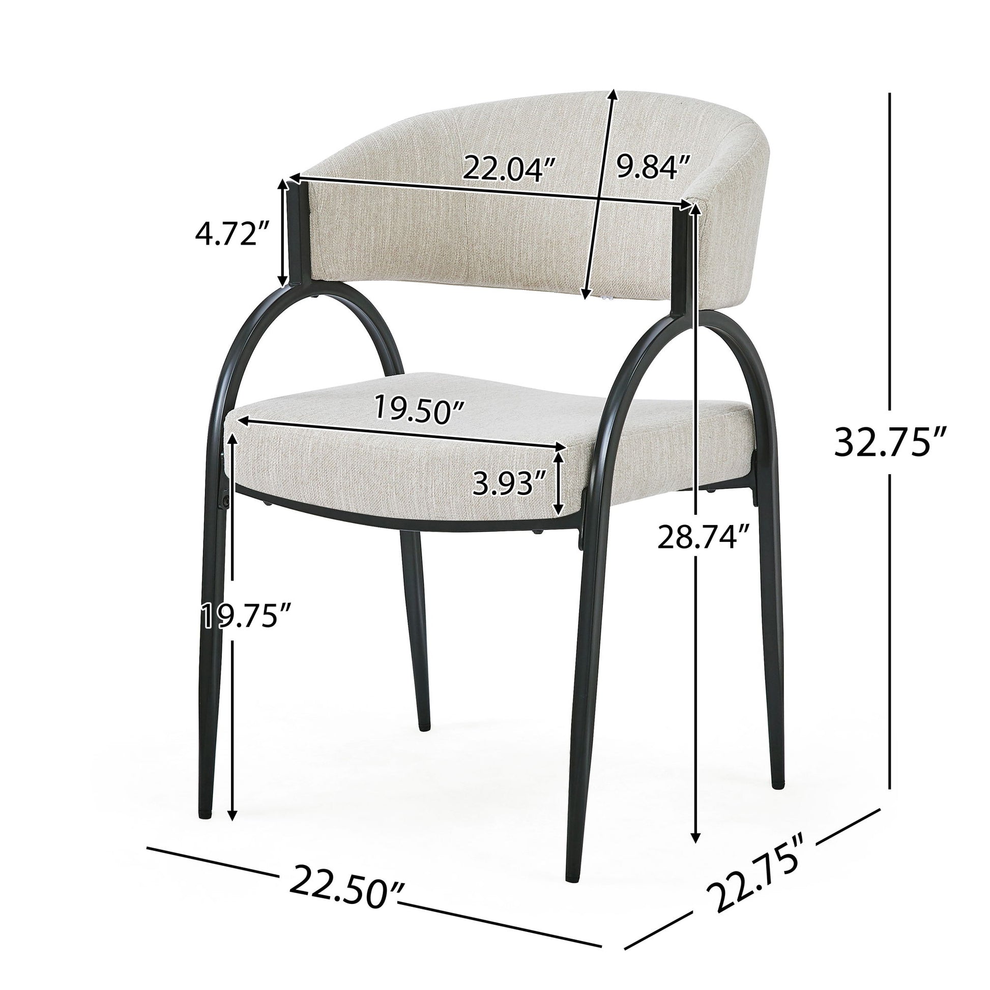 Contemporary Upholstered Dining Chairs With Metal Legs (Set of 2) Noble House