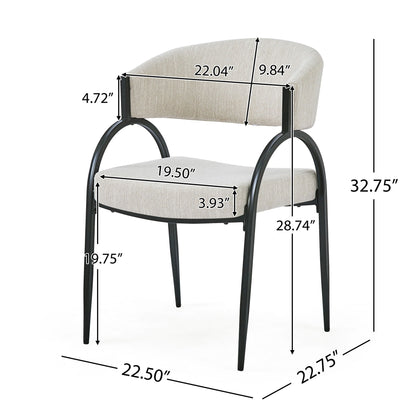 Contemporary Upholstered Dining Chairs With Metal Legs (Set of 2) Noble House