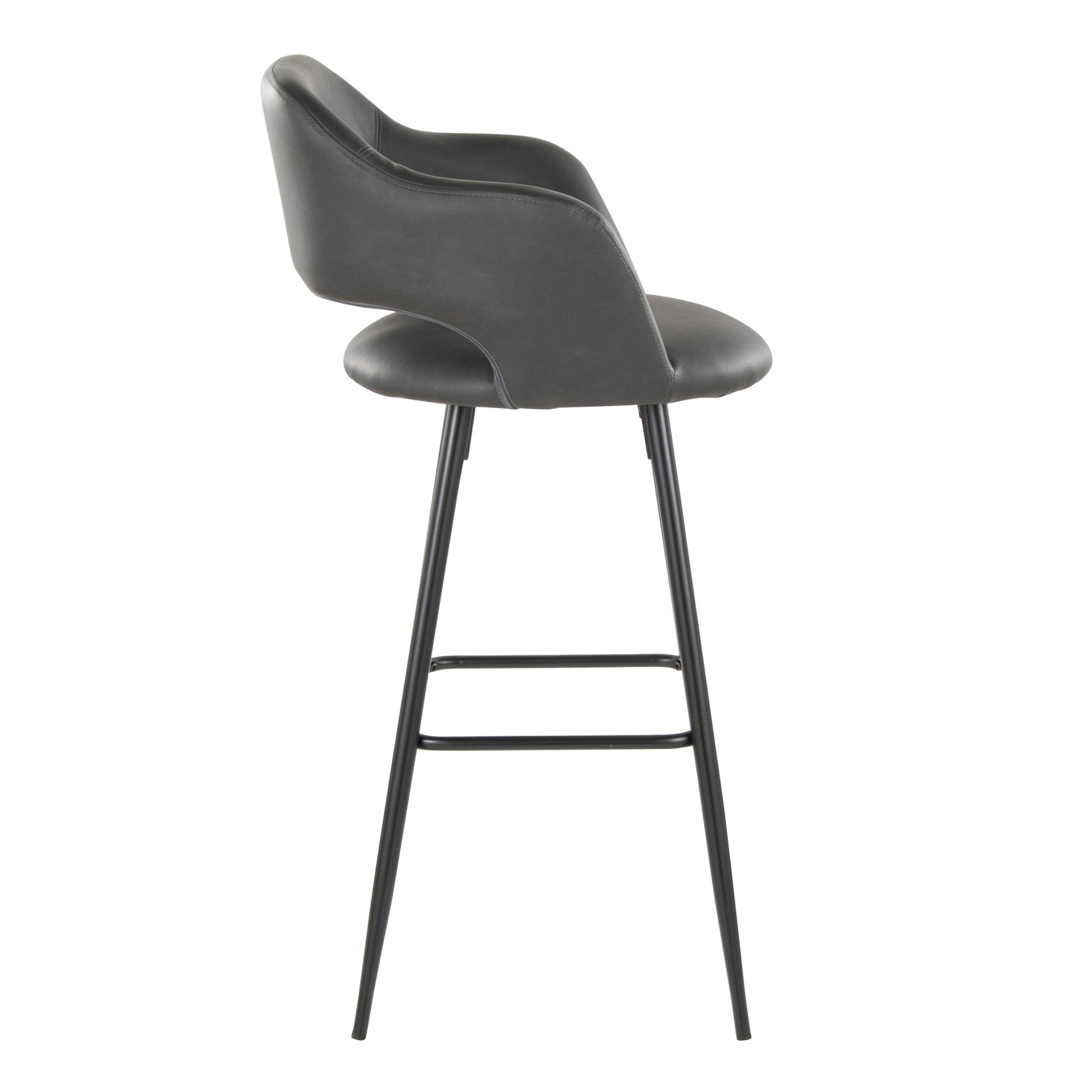 Margarite - Contemporary Fixed Height BarStool With Square Footrest (Set of 2) Lumi Source