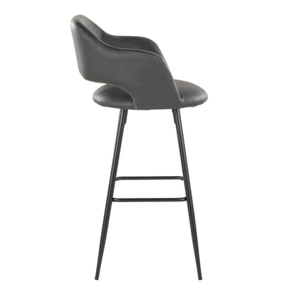 Margarite - Contemporary Fixed Height BarStool With Square Footrest (Set of 2) Lumi Source
