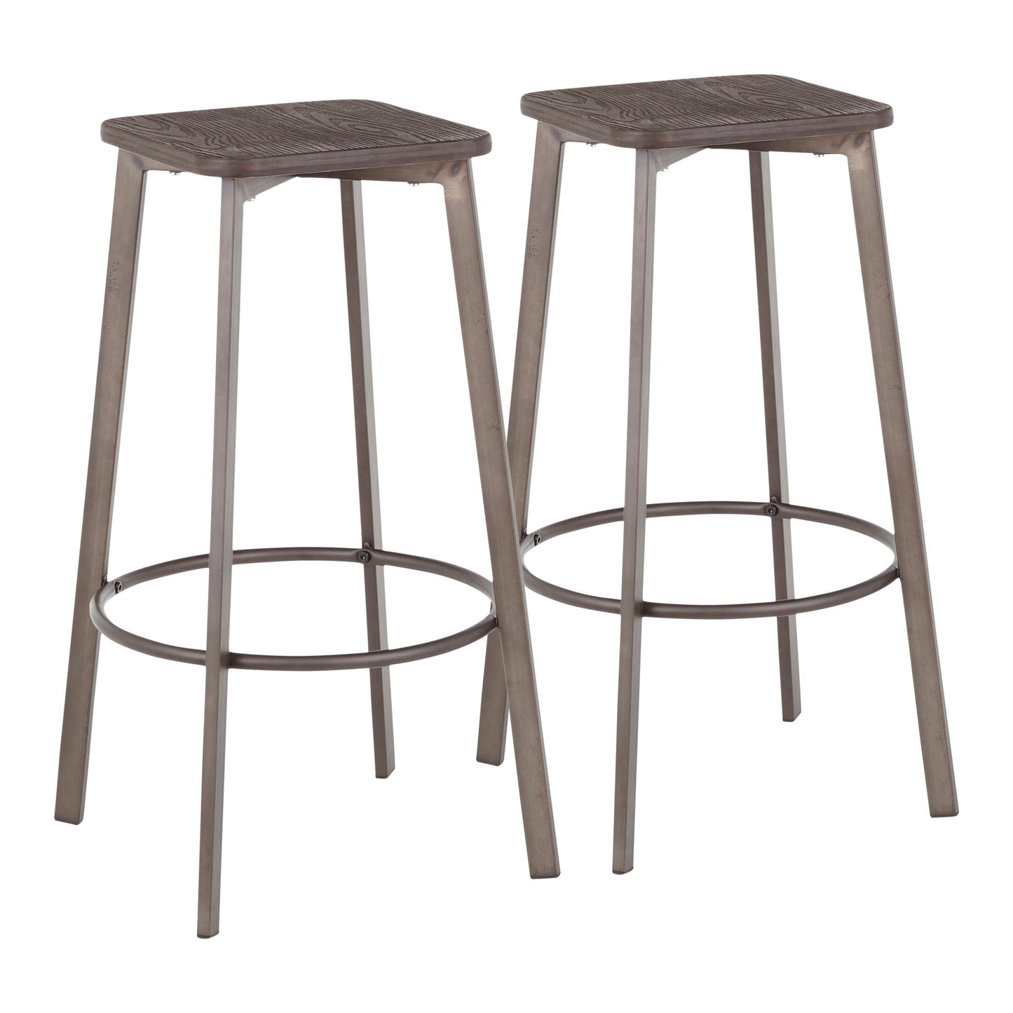 Clara - Industrial Square Barstool (Set of 2) - Espresso Lumi Source