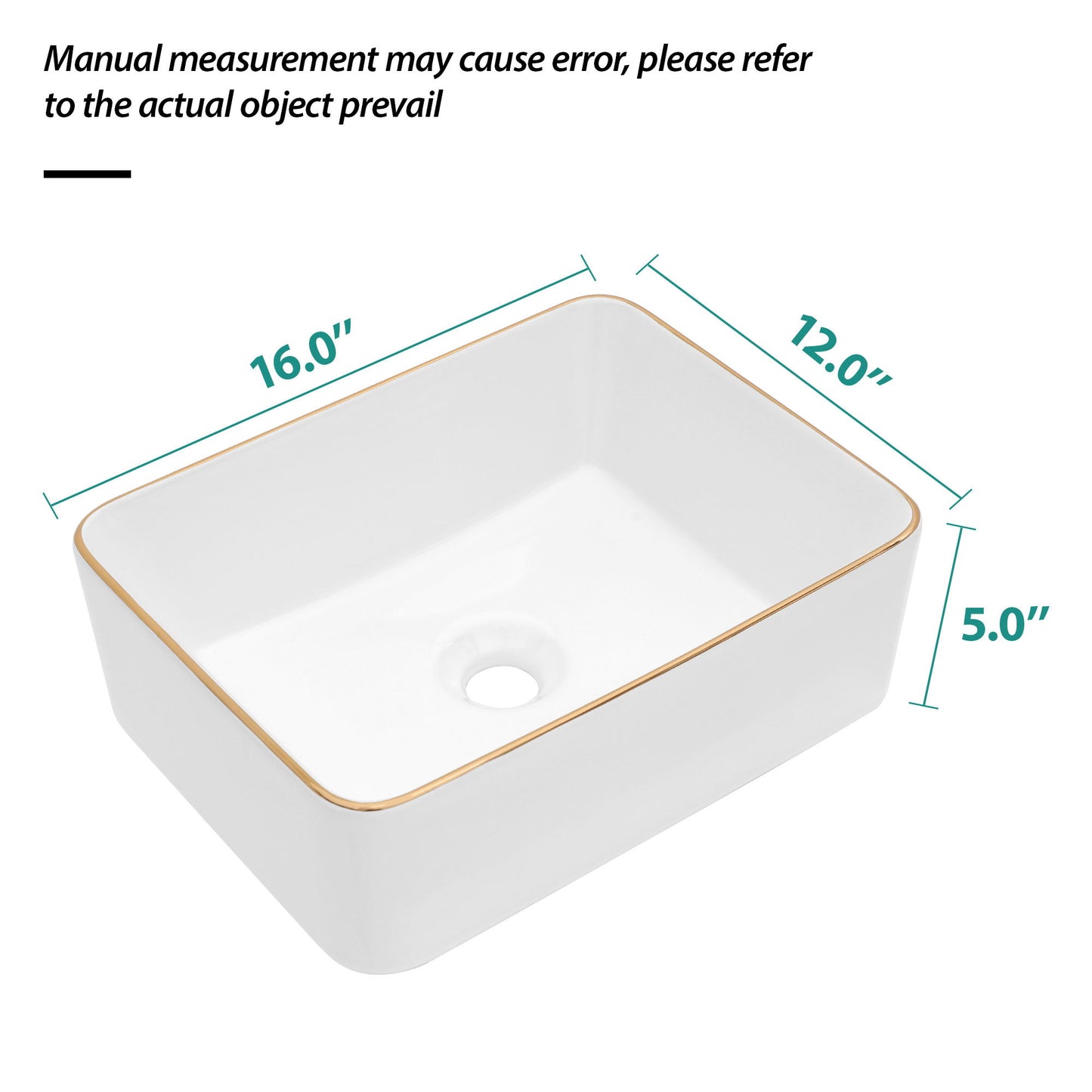 Modern European Style Ceramic Rectangular Vessel Bathroom Sink Daily Nest