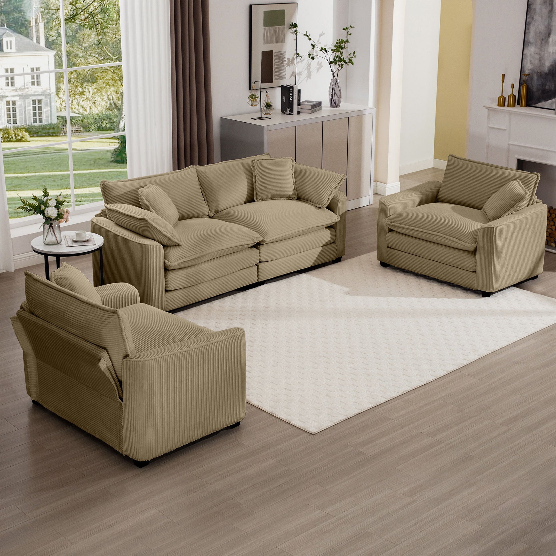 Elegant Oversized Sectional Sofa Set With Deep Seats And Flexible Layout Home Essentials