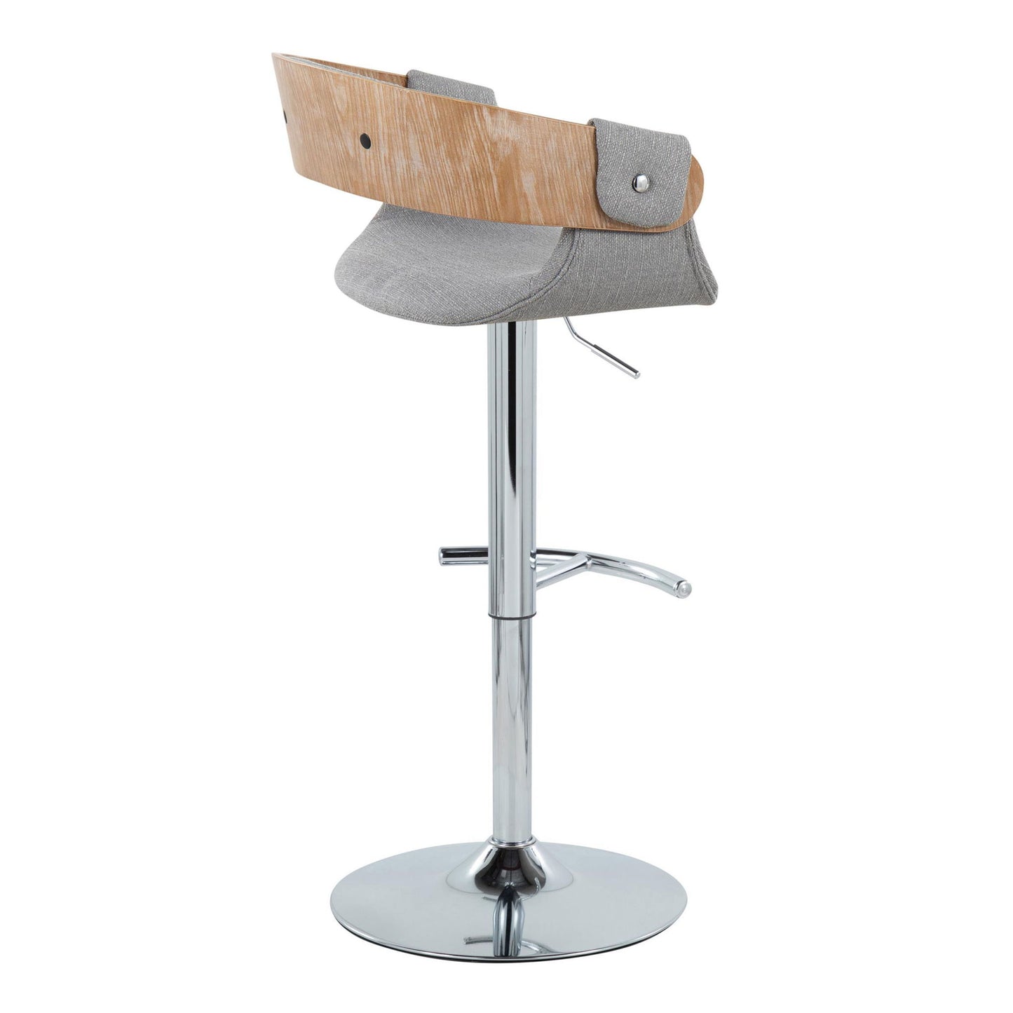 Elisa - Mid Century Modern Adjustable Barstool With Swivel With Rounded T Footrest (Set of 2) Lumi Source