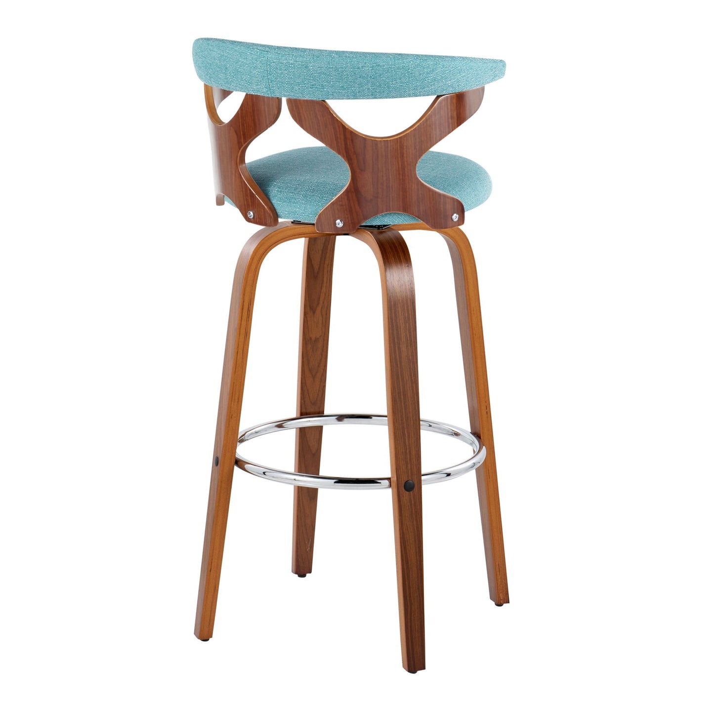 Gardenia - Mid Century Modern Fixed Height Barstool With Swivel With Round Footrest (Set of 2) Lumi Source