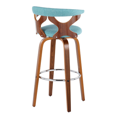 Gardenia - Mid Century Modern Fixed Height Barstool With Swivel With Round Footrest (Set of 2) Lumi Source