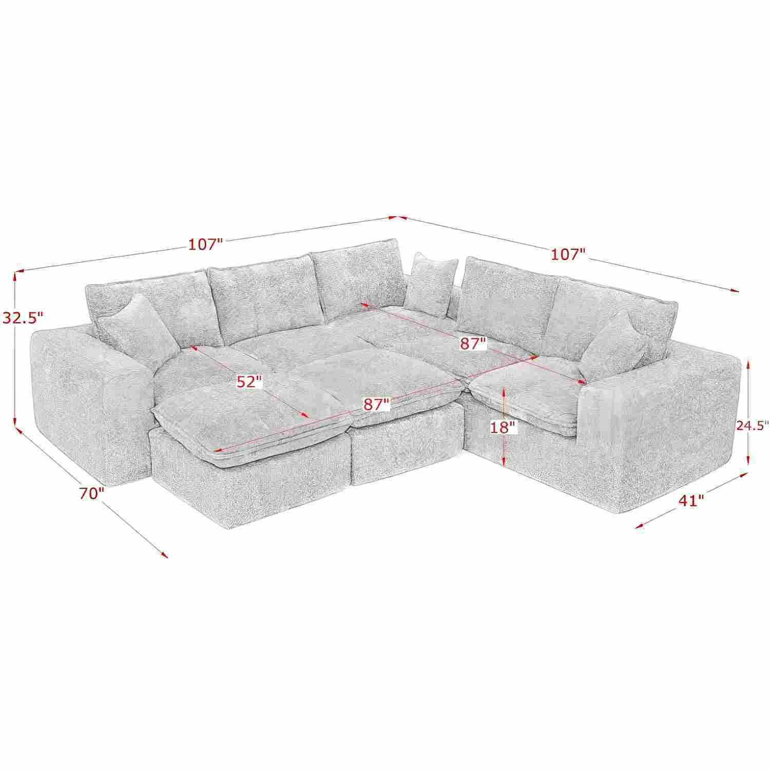 Sectional Sofa With Moveable Ottoman Home Essentials