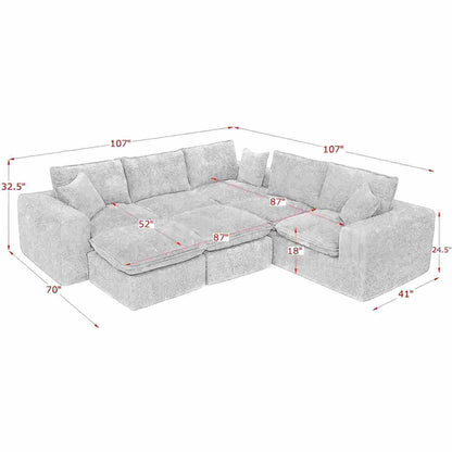 Sectional Sofa With Moveable Ottoman Home Essentials