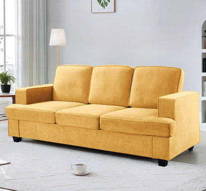 Modern Sofa, Comfortable 3 Seater Couch With Deep Seating, Loose Back Cushions, Wide Arms US Pride