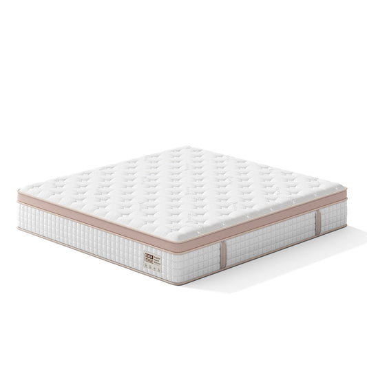 12" King Size Firm Hybrid Mattress, Gel Memory Foam & Pocket Springs, Pressure Relief, Motion Isolation, Ergonomic Bed - White Somnus Mattress USA