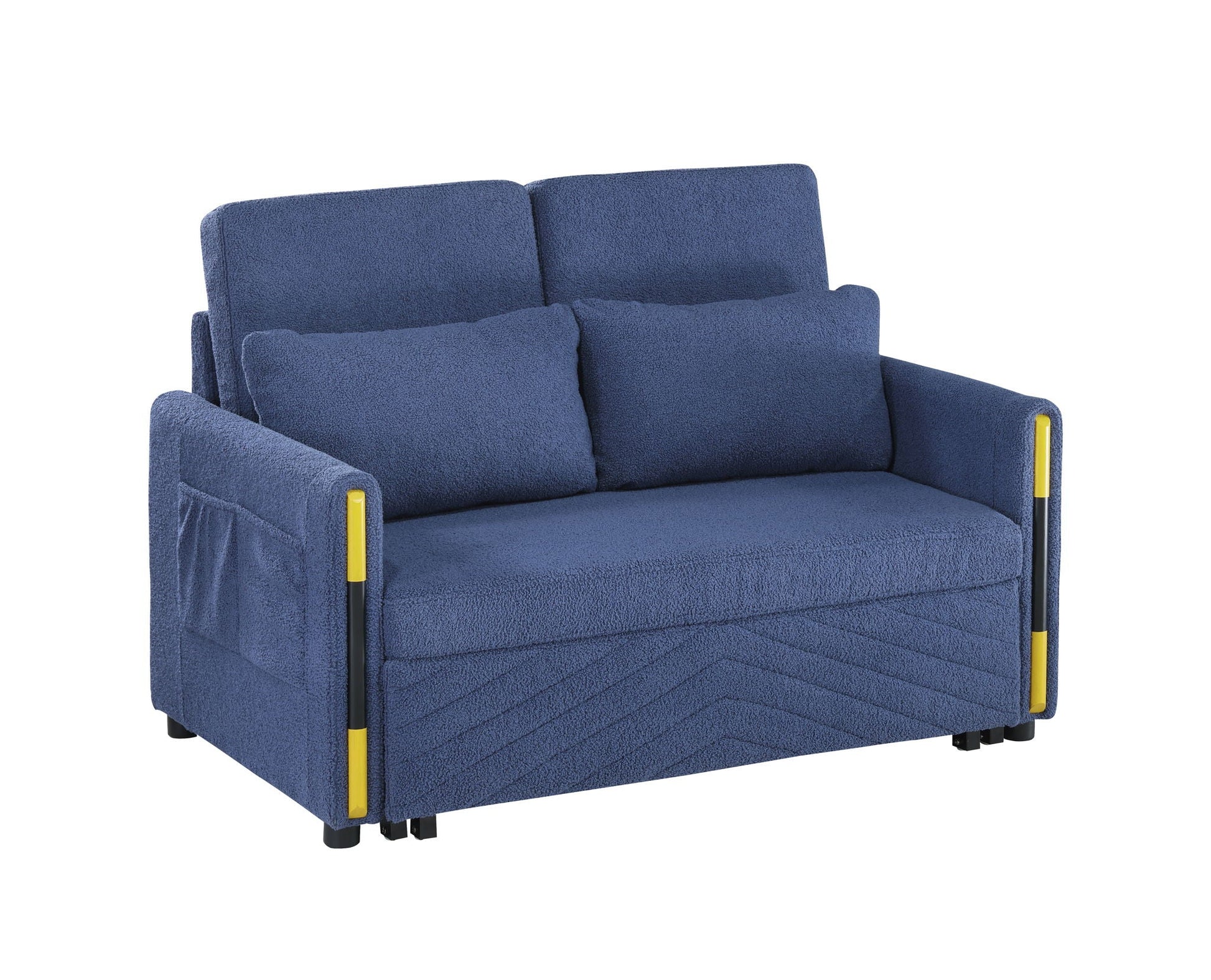 Percy - Teddy Velvet Sleeper Loveseat With Dual-Pull Sleeper Design Lilola Home