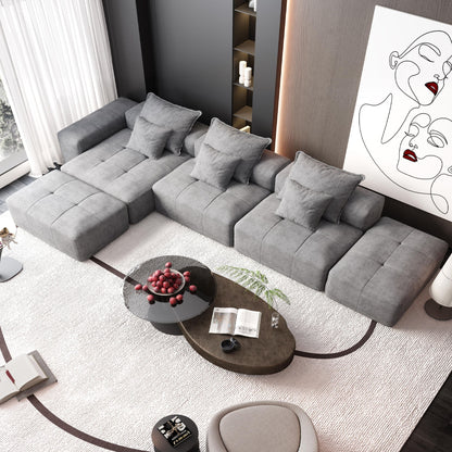 Modern Oversized Diy Combination Modular Sectional Sofa With Pillows Home Essentials