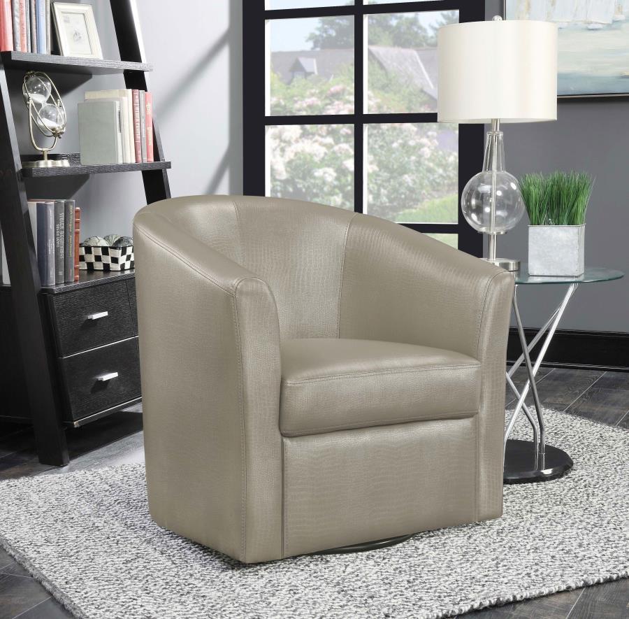 Turner - Upholstered Barrel Back Swivel Chair CoasterEssence
