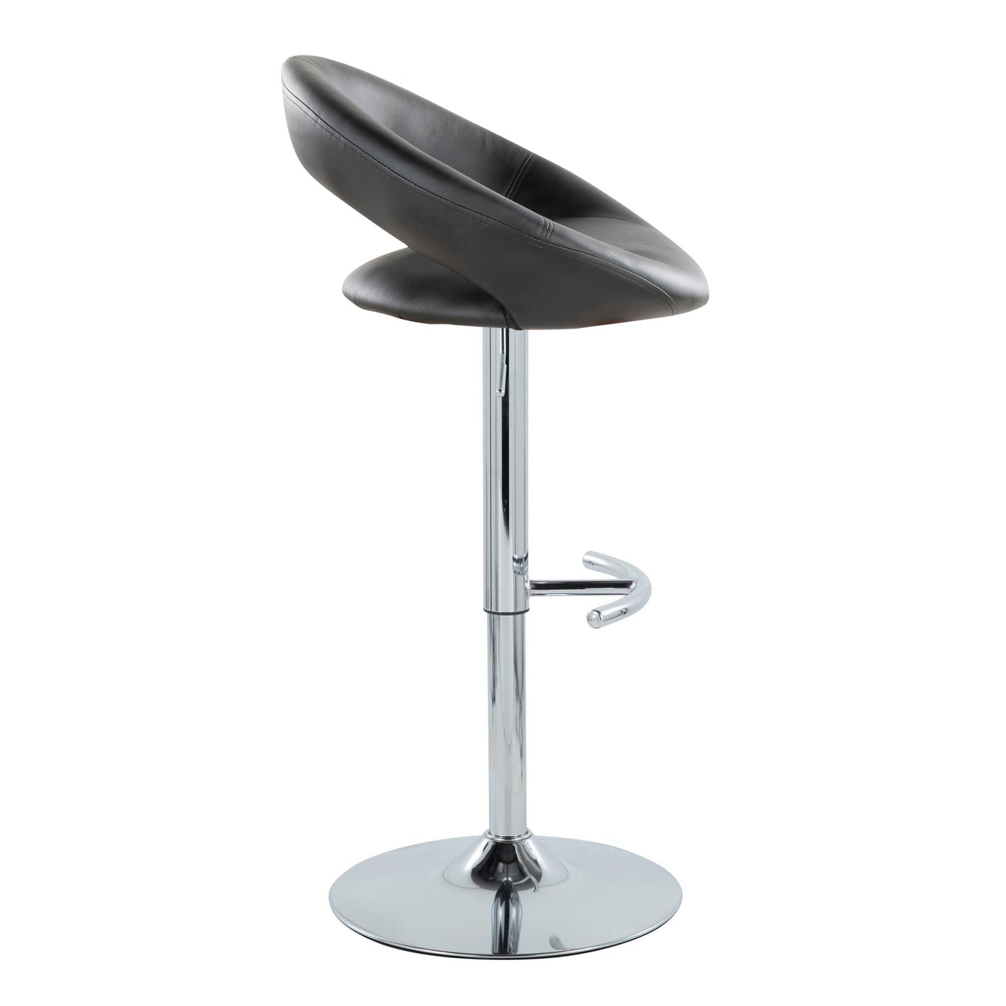 Posh - Contemporary Adjustable Barstool With Swivel With Rounded T Footrest (Set of 2) Lumi Source