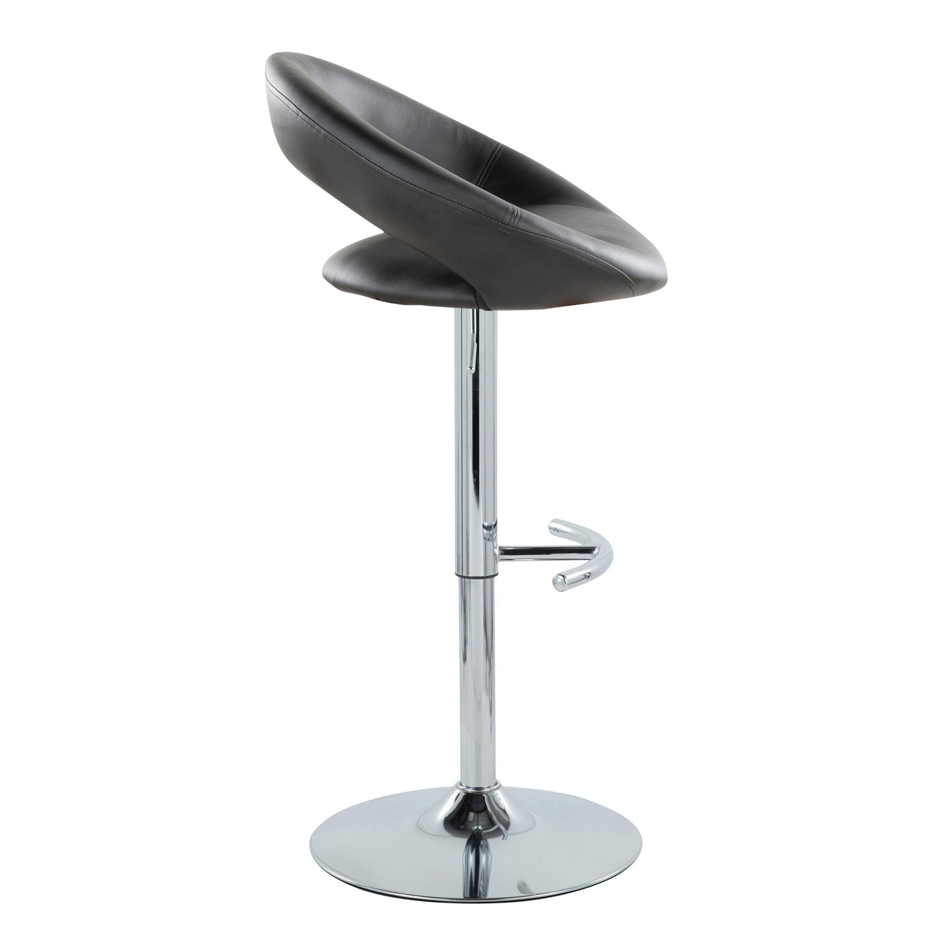 Posh - Contemporary Adjustable Barstool With Swivel With Rounded T Footrest (Set of 2) Lumi Source