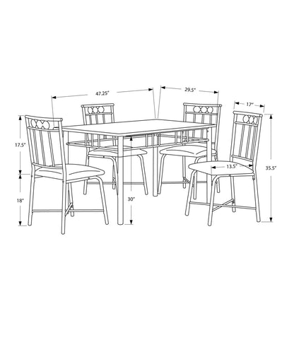 5 Pieces Dining Table Set, Small, Rectangular 8th Street