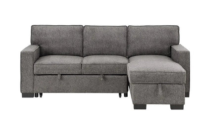 Estelle - Fabric Reversible Sleeper Sectional With Storage Chaise Drop-Down Table 2 Cup Holders And 2 USB Ports Lilola Home