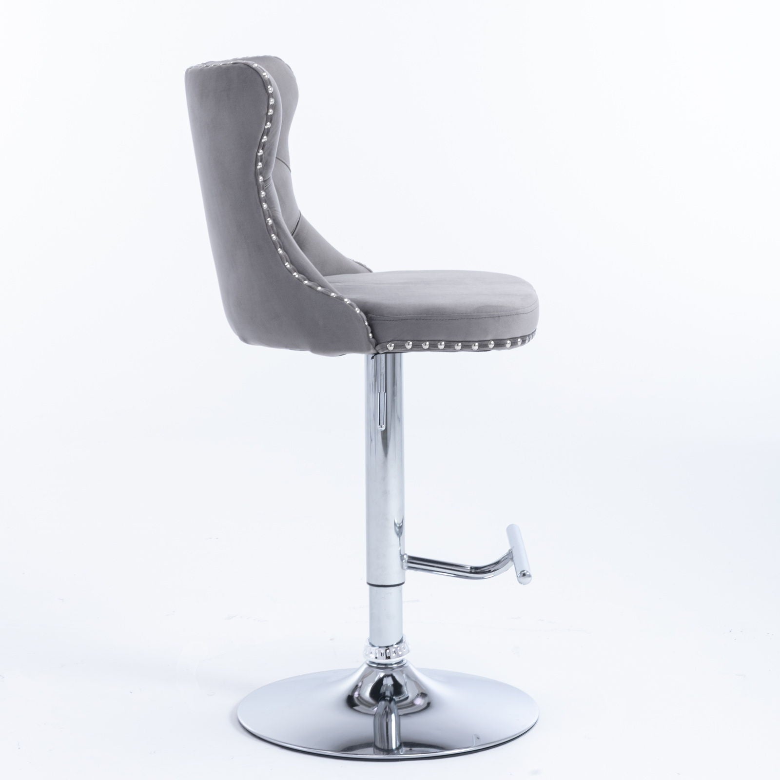 Swivel Velvet Barstools Adjusatble Seat Height From 25-33", Modern Upholstered Chrome Base Bar Stools With Backs Comfortable Tufted For Home Pub And Kitchen Island (Set of 2) Home Essentials
