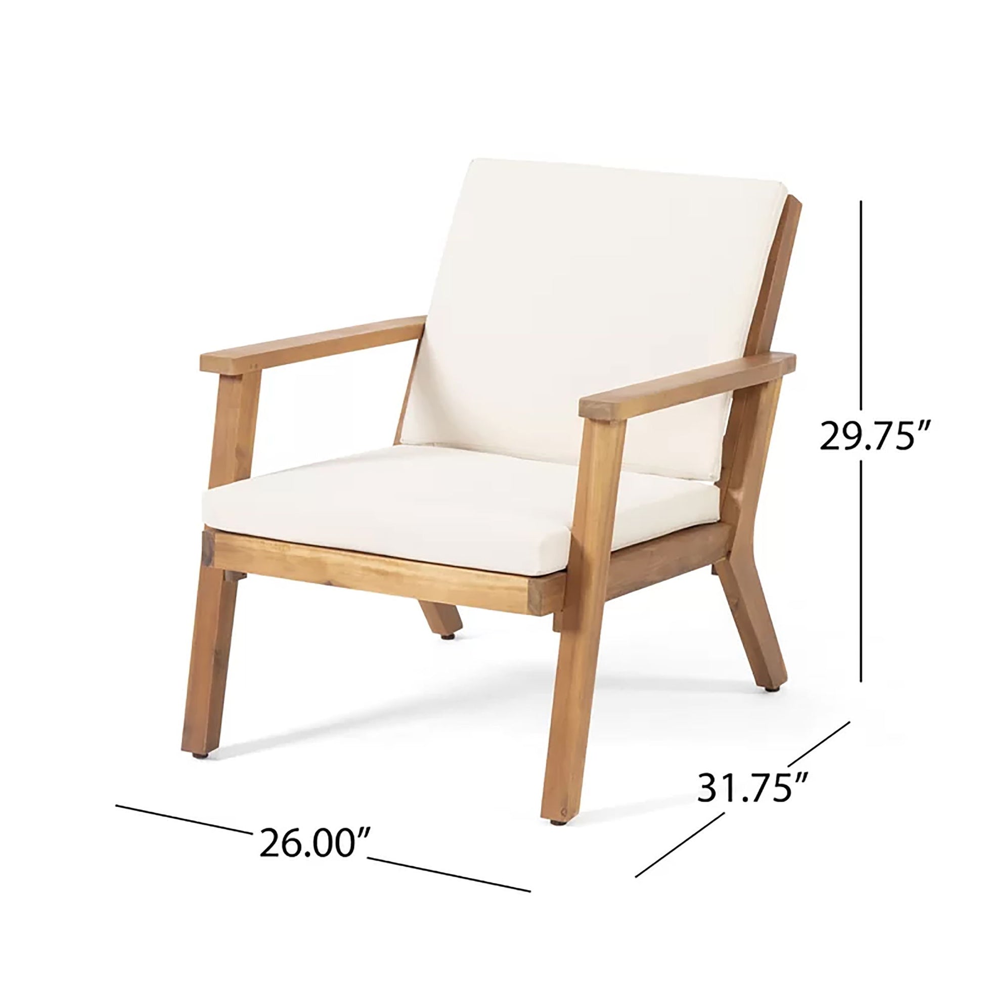 Avacyn - Outdoor Acacia Wood 4 Seater Chat Set With Cushions Noble House