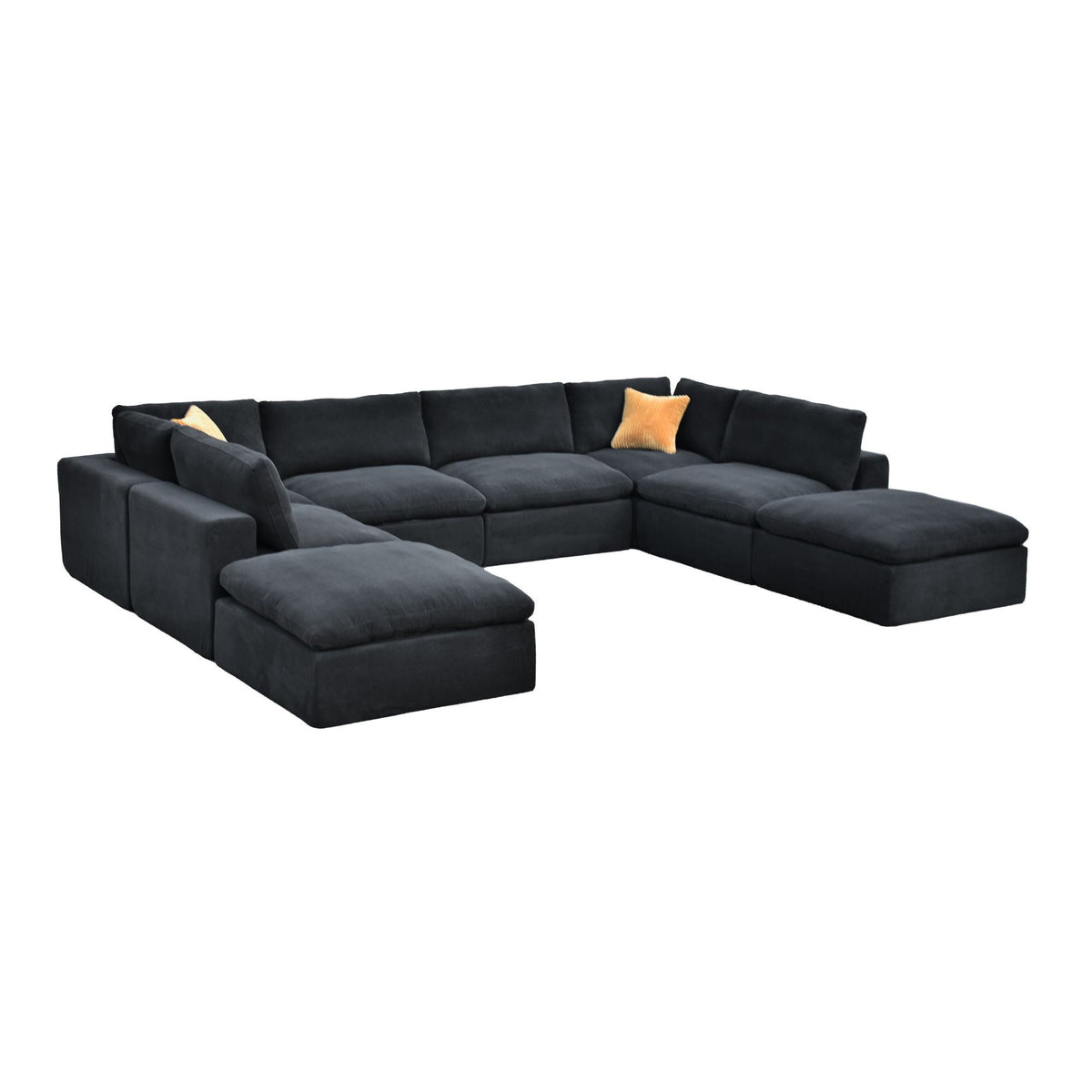 Custom Configuration Modular Sectional With Toss Pillows Home Essentials