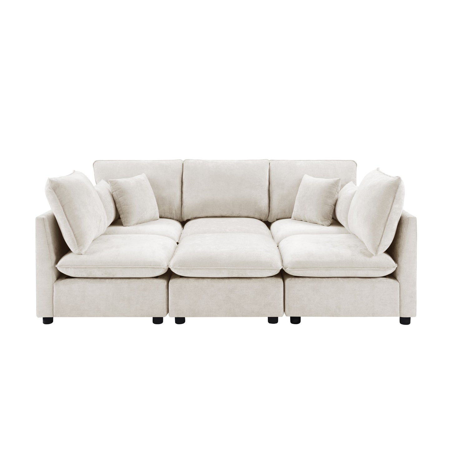 Modern Sectional Sofa U-Shaped With Movable Ottoman Storage Armrests And USB Ports Hearth and Haven