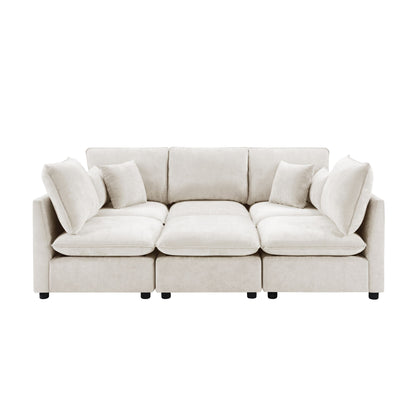 Modern Sectional Sofa U-Shaped With Movable Ottoman Storage Armrests And USB Ports Hearth and Haven