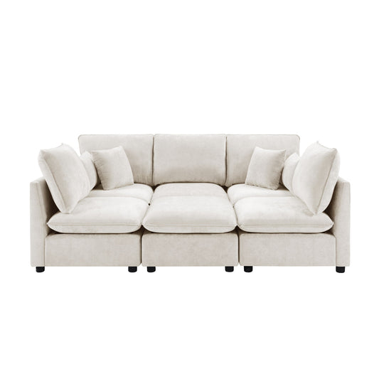Modern Sectional Sofa U-Shaped With Movable Ottoman Storage Armrests And USB Ports Hearth and Haven