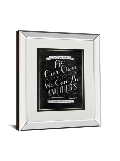 Be Our Own By Sd Graphic - Mirror Framed Print Wall Art - Black