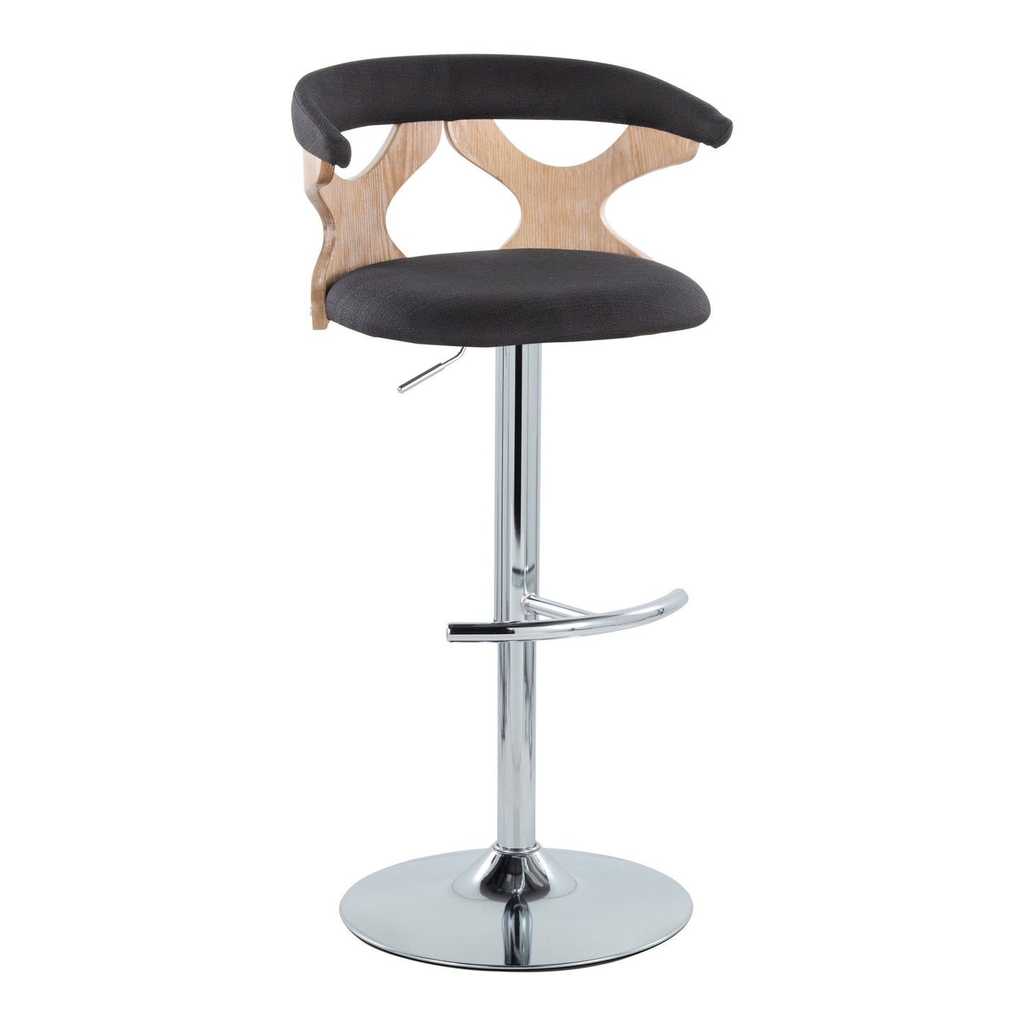 Gardenia - Contemporary Adjustable Barstool With Swivel / Rounded T Footrest (Set of 2) Lumi Source