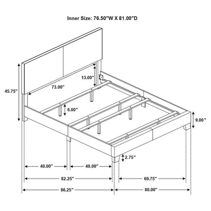 Dorian - Upholstered Panel Bed CoasterEveryday