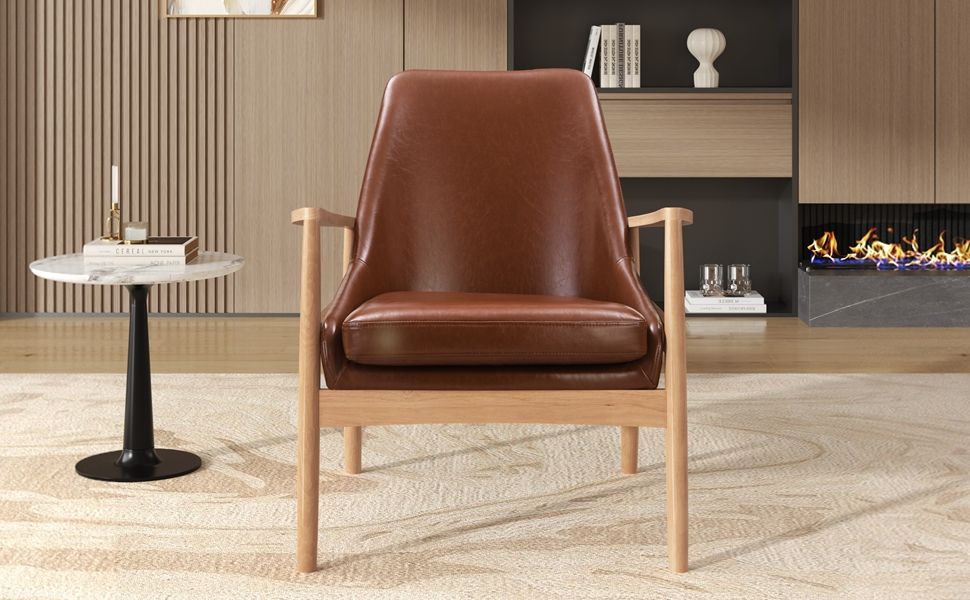 Mid-Century Modern Accent Armchair With High Back Hearth and Haven