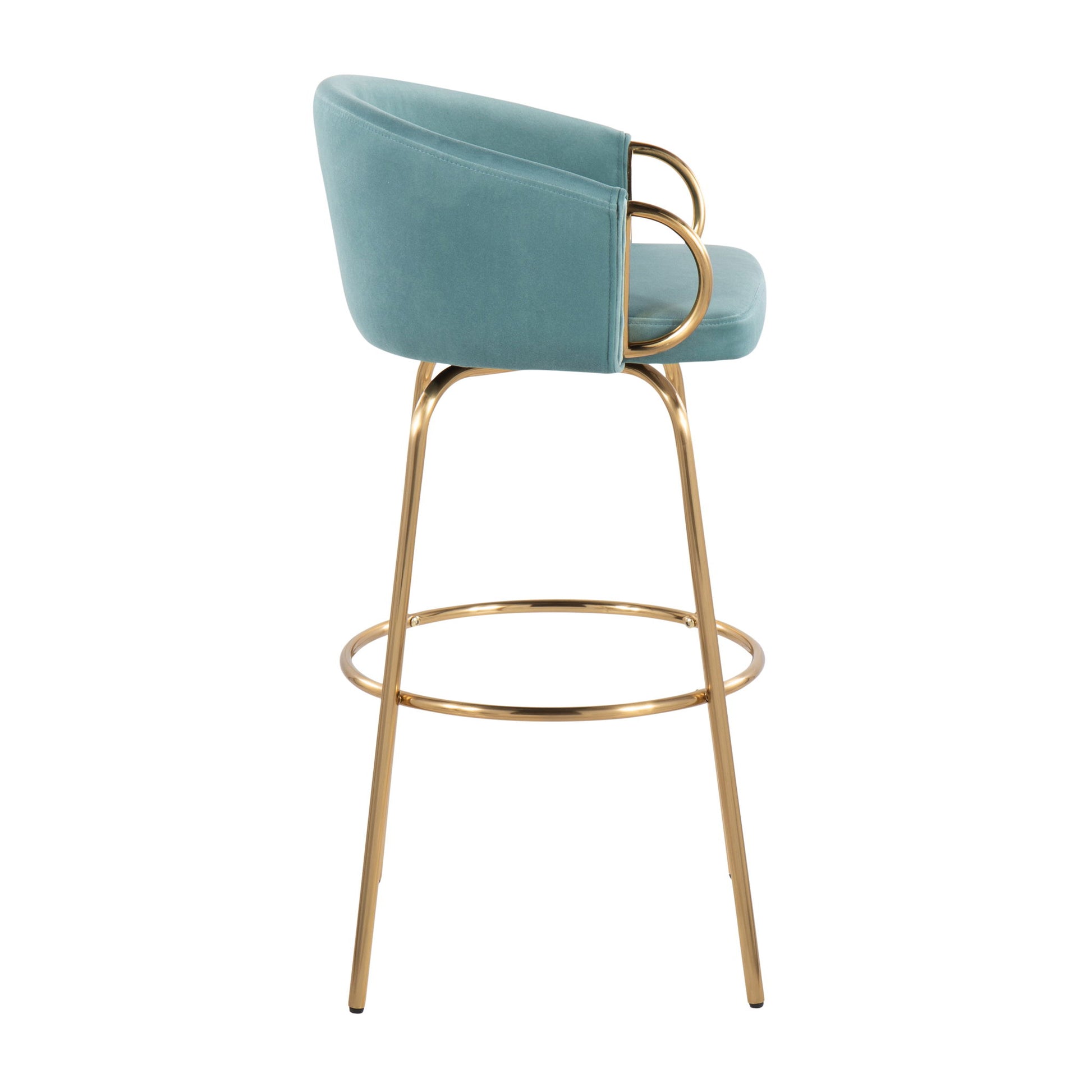 Claire - Contemporary / Glam Fixed Height Bar Stool (Set of 2) Round Footrest (Set of 2) Lumi Source